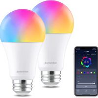 SwitchBot LED灯泡 智能灯 Alexa 智能家居 - 智能灯泡 E26 开关波特 调光色 广配光 800lm 相当于60W型 灯泡颜色 白昼白 RGBCW多色 1600万色 间接照明 Go 